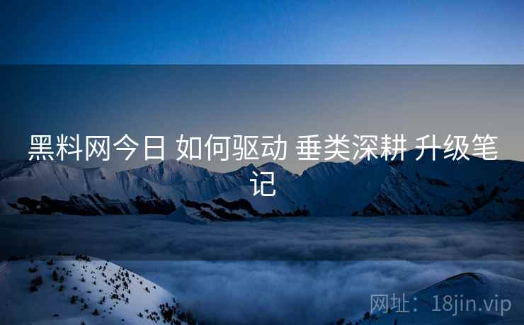 黑料网今日 如何驱动 垂类深耕 升级笔记  第2张