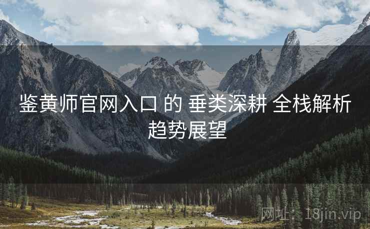 鉴黄师官网入口 的 垂类深耕 全栈解析 趋势展望  第1张