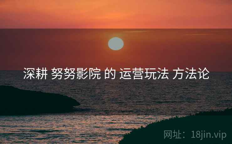 深耕 努努影院 的 运营玩法 方法论  第1张