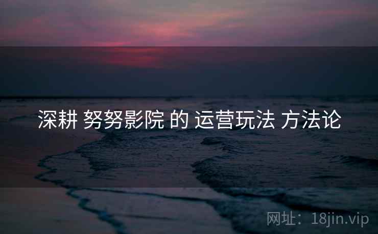 深耕 努努影院 的 运营玩法 方法论  第2张