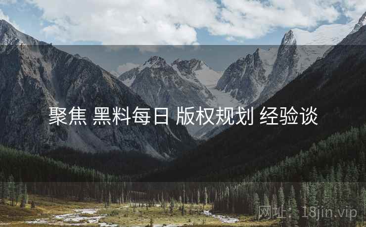 聚焦 黑料每日 版权规划 经验谈  第2张