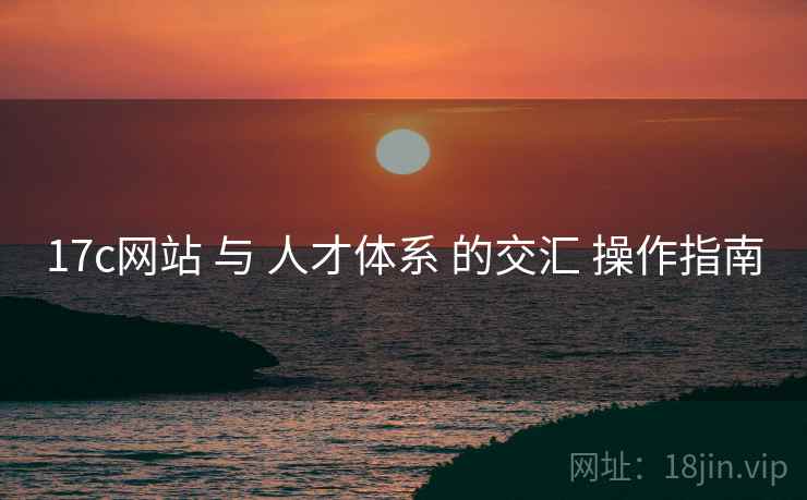 17c网站 与 人才体系 的交汇 操作指南  第1张